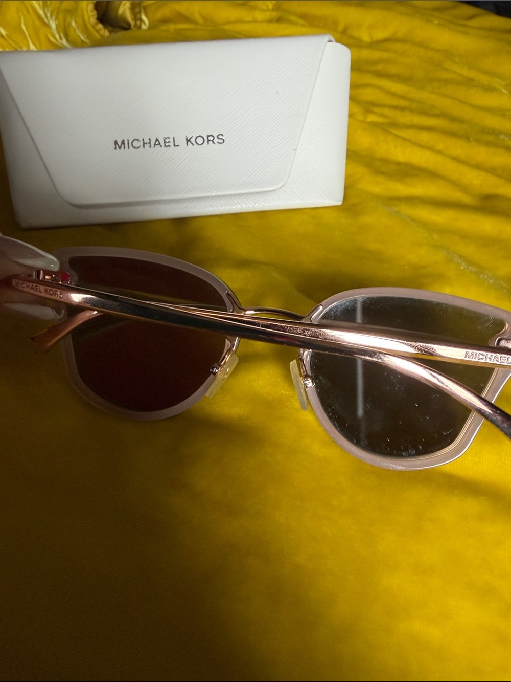 Michael Kors Rose Gold Frame Sunglasses with mirrored Lenses - Picture 2 of 2